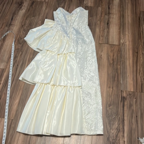 Vintage TD4 by Electra Ivory Strapless Ruffle Gown Size 9/10 – 80s Madonna Prom - Picture 11 of 14